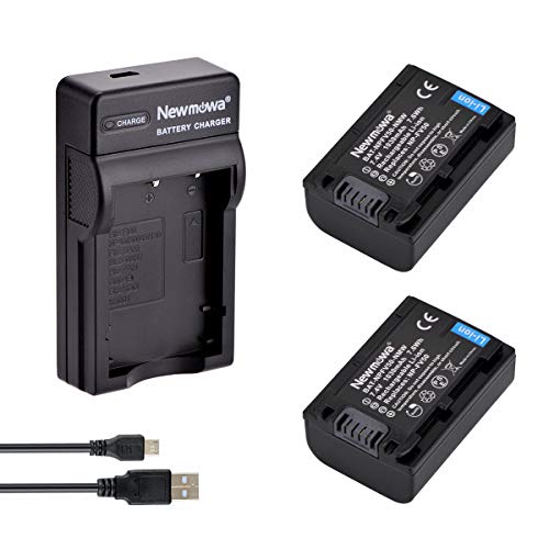 Newmowa® NP-FV50 Ersatz Akku (2er Pack) und tragbar USB-Ladegerät-Set für Sony NP-FV50 and Sony PJ430V, PJ540, PJ580V, PJ650V, PJ710V, PJ760V, PJ790V, PJ810, TD20V, TD30V, XR150 von Newmowa