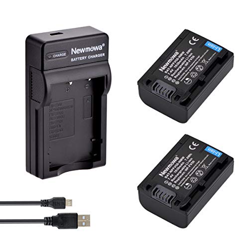 Newmowa® NP-FV50 Ersatz Akku (2er Pack) und tragbar Micro-USB-Ladegerät-Set für Sony NP-FV50 and Sony PJ430V, PJ540, PJ580V, PJ650V, PJ710V, PJ760V, PJ790V, PJ810, TD20V, TD30V, XR150 von Newmowa