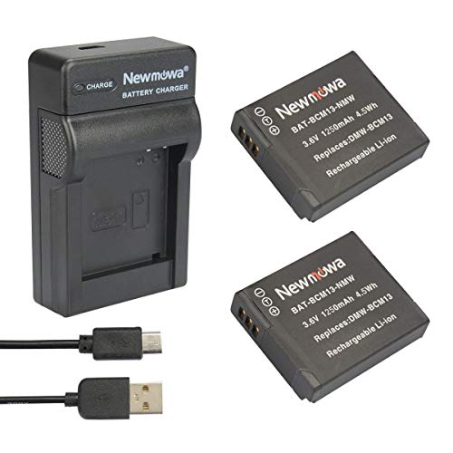 Newmowa BCM13 Batterie (2er Pack) und tragbar Micro-USB-Ladegerät-Set für Panasonic DMW-BCM13, DMW-BCM13E,-BCM13PP und Panasonic Lumix DMC-FT5, LZ40 DMC-TS5 TZ37 von Newmowa