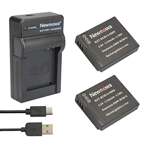 Newmowa BCM13 Batterie (2er Pack) und tragbar USB-Ladegerät-Set für Panasonic DMW-BCM13, DMW-BCM13E,-BCM13PP und Panasonic Lumix DMC-FT5, LZ40 DMC-TS5 TZ37 von Newmowa