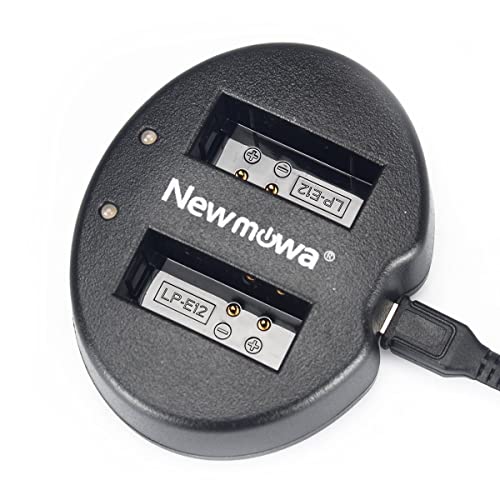 Newmowa Dual USB Ladegerät für Canon LP-E12 und Canon EOS M M2 M10 M50 M100 M200 EOS 100D EOS Rebel SL1 EOS KISS X7 PowerShot SX70 HS von Newmowa