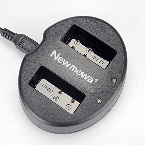 Newmowa Dual USB Ladegerät für Canon LP-E17 und Canon EOS M3 M5 M6 M6 Mark II EOS RP 77D 200D 250D 750D 760D 800D Rebel SL3 T6i T6s T7i 8000D 9000D Kiss X8i Kiss X9 von Newmowa