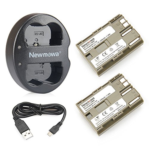 Newmowa Ersatz Akku BP-511 (2er Pack) und Tragbar Micro USB Ladegerät Kit für Canon BP-511 BP-511A Canon EOS 5D 10D 20D 30D 40D 50D Rebel 1D D60 300D D30 Kiss Powershot G5 Pro 1 G2 G3 G6 G1 Pro90 von Newmowa