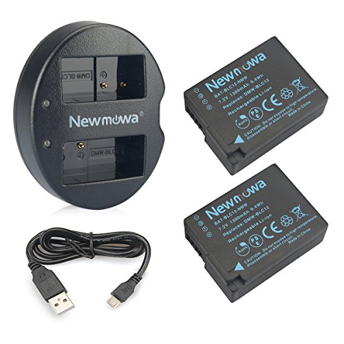 Newmowa Ersatz Akku DMW-BLC12 (2er Pack) und Tragbar USB Ladegerät Kit für Panasonic DMW-BLC12, BP-DC12 und Panasonic DMC-G5 DMC-G6 DMC-G7 DMC-GH2 DMC-FZ200 DMC-FZ1000 DMC-FZ2500 von Newmowa