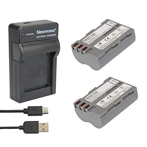 Newmowa® Ersatz-Akku en-EL3 (2) und Ladegerät Micro-USB, tragbar, Set für Nikon en-EL3 Nikon EN-EL3e und Nikon D50, D70, D70s, D80, D90, D100, D200, D300, D300S, D700 (2 Akkus + 1 Ladegerät) von Newmowa