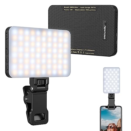 Newmowa Selfie Licht, wiederaufladbare Clip on Telefonleuchte mit intelligentem Lichtsensor für Telefon/Laptop/Tablet/Kamera, 3 Lichtmodi, LED-Videoleuchte für TikTok/Make-up/Selfie/Videokonferenz Newmowa Selfie Licht, wiederaufladbare Clip on Telefonleuchte mit intelligentem Lichtsensor für Telefon/Laptop/Tablet/Kamera, 3 Lichtmodi, LED-Videoleuchte für TikTok/Make-up/Selfie/Videokonferenz von Newmowa