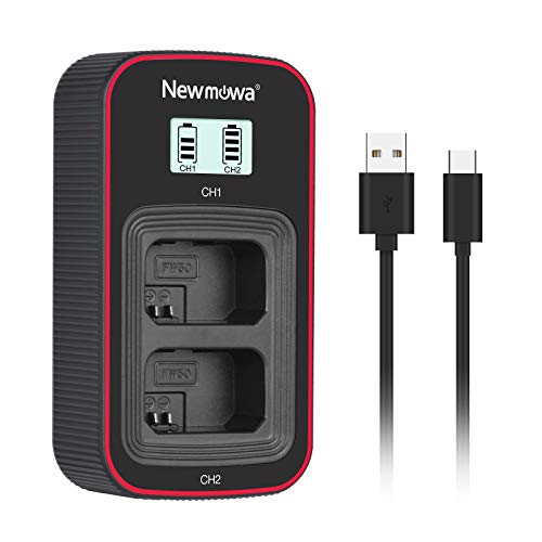 Newmowa Smart LCD-Display Dual-USB-Ladegerät für Sony NP-FW50, Sony Alpha a3000, Alpha a5000, Alpha a5100, a6000, a6100, a6300, a6400, a6500, Alpha 7, a7,Alpha 7R, a7R, Alpha 7S, a7S, ZV-E10 von Newmowa