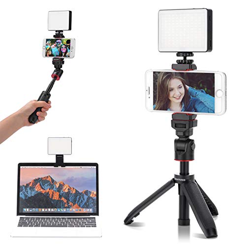 Newmowa Videokonferenz-Beleuchtungsset, dimmbar 3200K-5600K mit Tabletop Travel Mini-Stativ für ferngesteuerte Videokonferenzen, Live-Streaming, Videoaufnahmen, Vlog, Make-up, Selfie, YouTube usw von Newmowa