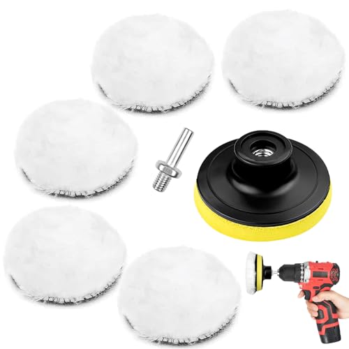 Newpop 7 Stücke Polieraufsatz Akkuschrauber Set, 80 mm Polierscheibe Bohrmaschine Polierpad, Polieraufsatz Bohrmaschine Auto, Wolle Polierteller, mit M10 Bohrer Adapter für Auto Polierauto Newpop 7 Stücke Polieraufsatz Akkuschrauber Set, 80 mm Polierscheibe Bohrmaschine Polierpad, Polieraufsatz Bohrmaschine Auto, Wolle Polierteller, mit M10 Bohrer Adapter für Auto Polierauto von Newpop