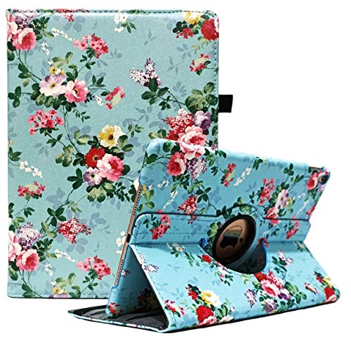 Schutzhülle für iPad Air (3. Generation) 26.7 cm (10.5 Zoll) 2019/iPad Pro 26.7 cm (10.5 Zoll) 2017, um 360 Grad drehbarer Ständer, mit automatischer Aufwach-/Schlaf-Funktion, grüne Blümchen - 10.5) von Newraturner