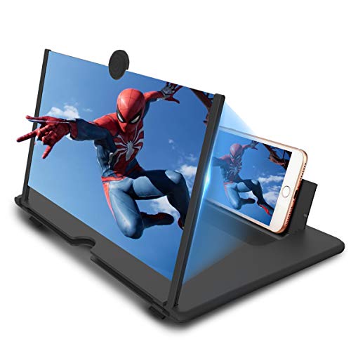 Newseego Bildschirme Vergrößerungslens, 12-Zoll Ausziehbarem 3D Bildschirm gegen Blaulicht, Bildschirmlupe Ständer für das Ansehen von Filmvideos auf Alle Smartphone, Schwarz von Newseego
