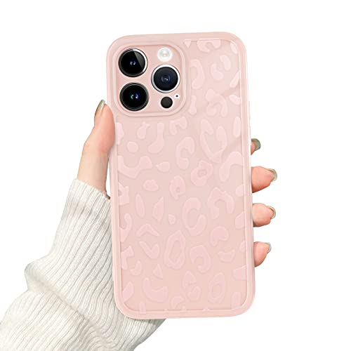 Newseego Handhülle für iPhone 14 Pro Max Hülle (6.7 Zoll), Stilvolle Leopard Muster Weiche Silikon iPhone Hülle für Mädchen Frauen Flexible Stoßfeste Kamera Schutzhülle für iPhone 14 Pro Max-Rosa von Newseego