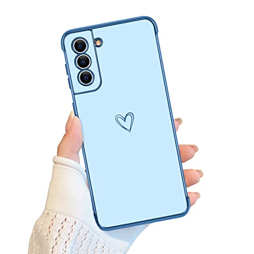 Newseego Handyhülle Kompatibel mit Samsung Galaxy S21 5G Hülle für Mädchen Frauen,Niedliches Liebes Herz Muster Hülle Goldener Rand Stoßfeste Flexibel Silikon Schutzhülle für Samsung Galaxy S21-Blau Newseego Handyhülle Kompatibel mit Samsung Galaxy S21 5G Hülle für Mädchen Frauen,Niedliches Liebes Herz Muster Hülle Goldener Rand Stoßfeste Flexibel Silikon Schutzhülle für Samsung Galaxy S21-Blau von Newseego