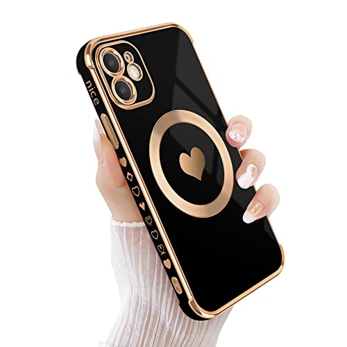 Newseego Handyhülle Kompatibel mit iPhone 11, iPhone 11 Hülle mit Süßem Herzmuster für Frauen Mädchen Beschichtung Rand Silikon Stoßfest Magnetische Schutzhülle für iPhone 11– Schwarz Newseego Handyhülle Kompatibel mit iPhone 11, iPhone 11 Hülle mit Süßem Herzmuster für Frauen Mädchen Beschichtung Rand Silikon Stoßfest Magnetische Schutzhülle für iPhone 11– Schwarz von Newseego