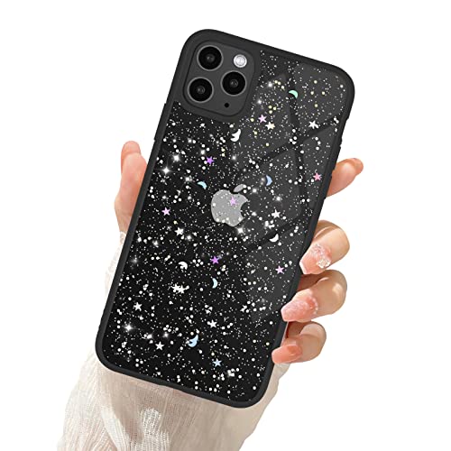 Newseego Handyhülle Kompatibel mit iPhone 11 Pro Max (6,5 Zoll), Transparent Glitzer iPhone 11 Pro Max Hülle für Frauen Mädchen Niedlich Weiche TPU Stoßfeste Schutzhülle iPhone 11 Pro Max-Schwarz von Newseego