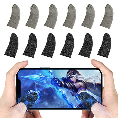 Newseego PUBG Mobile Game Finger Sleeve [12 Pack], Touch Screen Fingerhülse Ultradünn Atmungsaktiv Anti-Sweat Empfindliche Ziel- und Zieltasten für Überlebensregeln/Knives Out für Android & IOS von Newseego