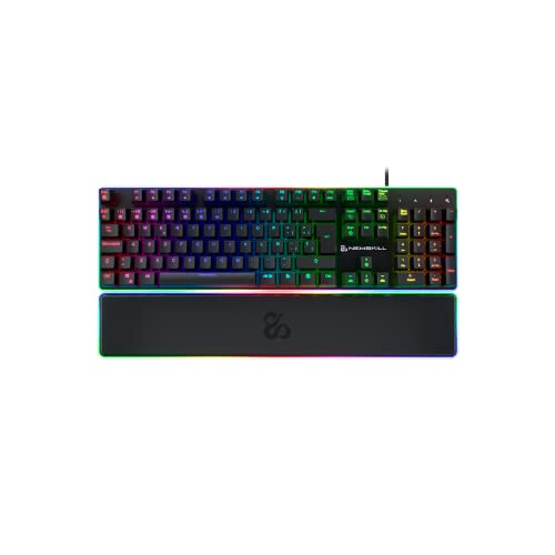 NEWSKILL Gungnyr Pro Optomechanische Gaming-Tastatur, Anti-Ghosting, programmierbare Makro-Tasten, RGB, Handgelenkauflage, austauschbare Gateron-Netzwerk-Switches, spanisches Layout, Windows, Mac OS von Newskill