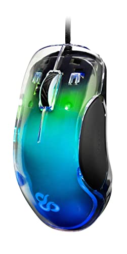 NEWSKILL Lycan Professional Gaming Maus, kabelgebunden, anpassbare RGB-Beleuchtung, optischer Sensor 16000 DPI einstellbar, 5 programmierbare Tasten, 50G, PC/Mac, transluzentes Plastik, Transparent von Newskill