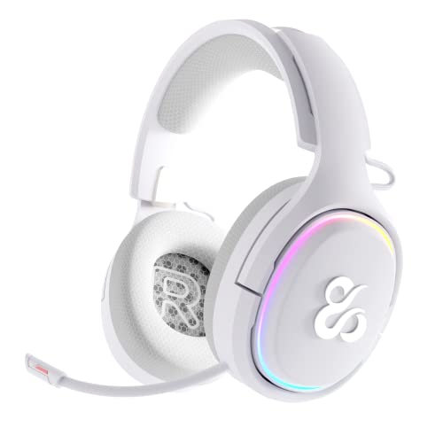 NewSkill Aton Ivory Wireless Gaming Headset, integriertes Mikrofon, 18h Akkulaufzeit, RGB konfigurierbar, Bluetooth 5.0, ergonomisches Computer-Headset, PC/PS4/PS5/Mac/XBOX/Android kompatibel von Newskill