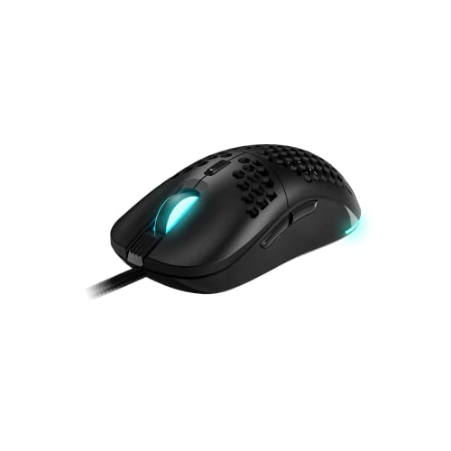 Newskill Arakne Professionelle Gaming-Maus, Ultraleicht, 10.000 DPI, mit RGB-Hintergrundbeleuchtung, seitliche Tasten und beidseitigen Design, Propio-Software und Panacord-Kabel, Schwarz von Newskill