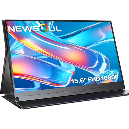 Newsoul Portable Monitor 15,6 Zoll, 1080 FHD Tragbarer Monitor HDR IPS-Display mit Type-C HDMI Anschluß Eingebaute Lautsprecher für PC, Laptop, Switch Newsoul Portable Monitor 15,6 Zoll, 1080 FHD Tragbarer Monitor HDR IPS-Display mit Type-C HDMI Anschluß Eingebaute Lautsprecher für PC, Laptop, Switch von Newsoul