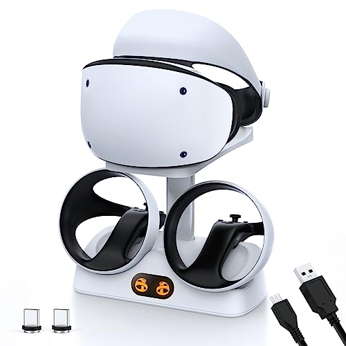 NexiGo Controller Ladestation für PSVR2, Dual-Schnellladestation mit LED-Licht, Headset-Display-Ständer und Controller-Halterung, magnetischer Anschluss, USB auf Typ-C-Kabel, Weiß NexiGo Controller Ladestation für PSVR2, Dual-Schnellladestation mit LED-Licht, Headset-Display-Ständer und Controller-Halterung, magnetischer Anschluss, USB auf Typ-C-Kabel, Weiß von NexiGo