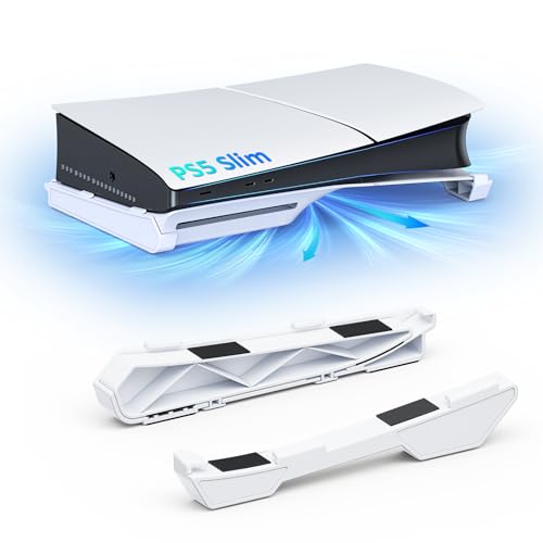 NexiGo PS5 Slim Zubehör Horizontalständer, [Minimalistisches Design], PS5 Slim Basisständer, Kompatibel mit Playstation 5 Slim Disc- & Digital-Editionen, Weiß von NexiGo