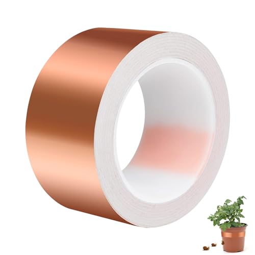 Nexoria Kupferband Gegen Schnecken, Schneckenzaun Schneckenschutz für Hochbeete Kupferband Schnecken Kupferband Selbstklebend Schneckenabwehr Kupfer Schneckenschutz für Gärten (50mmx20m) von Nexoria