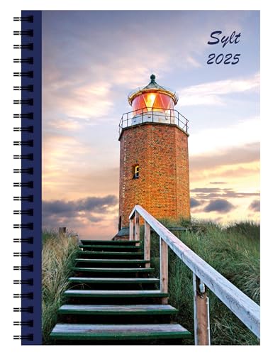 Sylt Kalender 2024 - Terminplaner - Kalenderbuch für 2024 - Jahreskalender 2024 mit 13 Sylt Motiv Seiten & Spiralbindung - Nordsee Kalender von Next Ferry