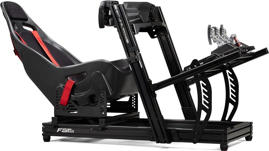 Next Level Racing Racing Flight Seat Pro - Flugzeug-Sitz für den heimischen Simulator - für alle Arten von Sim-Luftfahrt geeignet - mit Gurten und Fussauflage - integrierte Rollen (NLR-S033) von Next Level Racing
