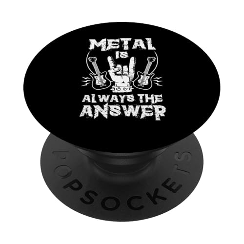 Metal is always the answer Heavy Musik E-Gitarre PopSockets mit austauschbarem PopGrip von NextLevel Merch