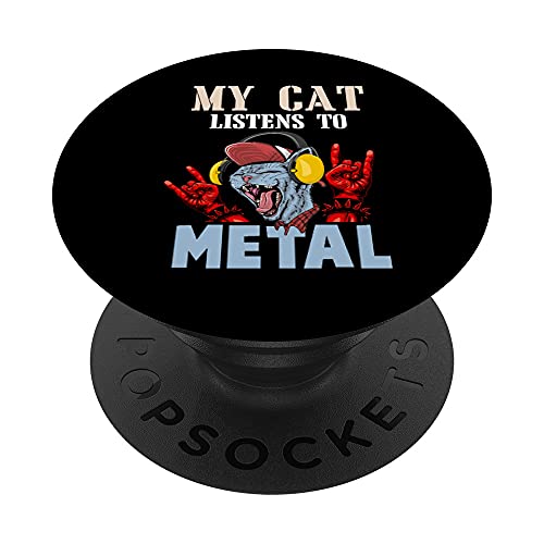 My cat listens to Metal PopSockets mit austauschbarem PopGrip von NextLevel Merch