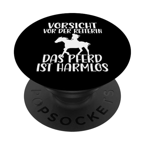Vorsicht vor der Reiterin das Pferd ist harmlos PopSockets Klebender PopGrip Vorsicht vor der Reiterin das Pferd ist harmlos PopSockets Klebender PopGrip von NextLevel Merch