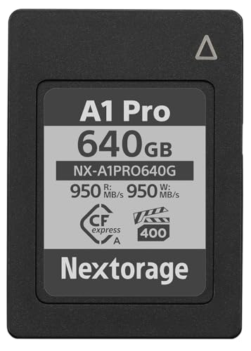 Nextorage Japanischer Hersteller CFexpress Typ A 640GB VPG400 Lesen Max. 950MB/s Schreiben Max. 950MB/s pSLC Sony Alpha Serie Kompatibilität 4K/8K-Aufnahme RAW-Aufnahme NX-A1PRO640G Speicherkarte von Nextorage