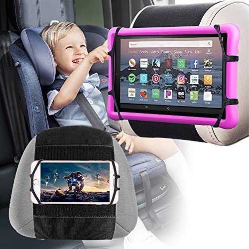 Tablet Halterung Auto, LKW Tablet Kopfstützenhalterung, Universal KFZ iPad Halter mit Silikon Haltenetz für Allen Kindle Fire, iPad und Tablet mit - Schwarz (Small Net +Large Net (3.5''-12.9'')) von Neyyuse