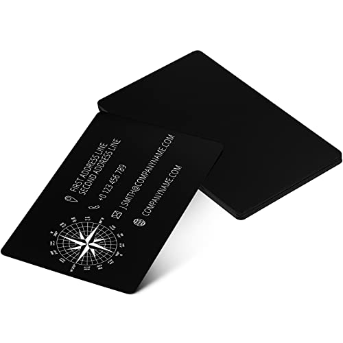 50 Stück Metall Visitenkarte Beeindruckende Rohlinge Aluminium Visitenkarte Leere Schwarze Alu Legierung Karte Laser Gravierte Visitenkarte Dicke Blanko Karte für DIY Geschenkkarten von Nezyo