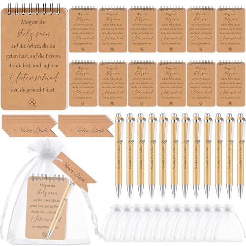 Nezyo 12 Sets Dankeschön Geschenke für Kollegen Notizblock mit Kugelschreiber Abschied Notizbuch Wertschätzung Mitarbeiter Geschenk für Team Kleine Abschiedsgeschenk für Kollegen(Mögest) von Nezyo