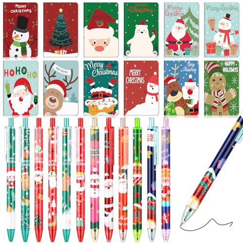 Nezyo 12 Sets Mini Weihnachten Notizbücher und Kugelschreiber Taschen Notizblöcke Schwarz Tinte Stifte, Weihnachtsmann Schneemann Schneeflocken Muster, Klein Geschenke für Weihnachtsfeier, 12 Stile Nezyo 12 Sets Mini Weihnachten Notizbücher und Kugelschreiber Taschen Notizblöcke Schwarz Tinte Stifte, Weihnachtsmann Schneemann Schneeflocken Muster, Klein Geschenke für Weihnachtsfeier, 12 Stile von Nezyo