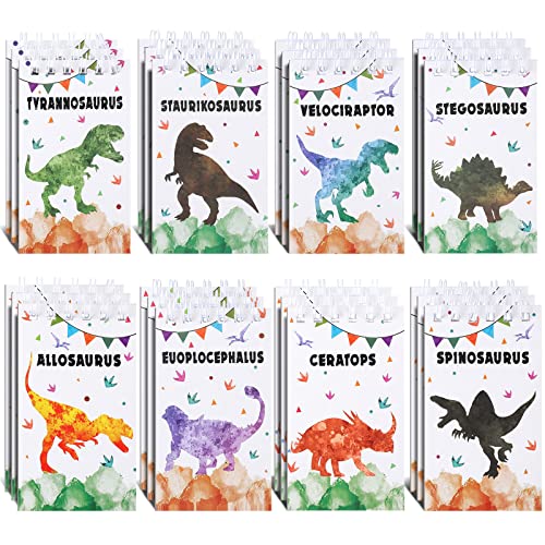 Nezyo 24 Stück Mini Dinosaurier Notizbücher, Aquarell Dinosaurier Gastgeschenke Karnevals Goodie Tasche Stuffers Journal Notizblock Belohnungen für Klassenzimmer für Dinosaurier Geburtstagsfeier von Nezyo