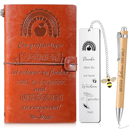 Nezyo 3 Set Lehrer Geschenk Erzieherin Dankesgeschenk A6 Leder Notizbuch Kugelschreiber Edelstahl Bienen Lesezeichen Geschenke für Lehrer zum Lehrertag Abschluss Abschied Nezyo 3 Set Lehrer Geschenk Erzieherin Dankesgeschenk A6 Leder Notizbuch Kugelschreiber Edelstahl Bienen Lesezeichen Geschenke für Lehrer zum Lehrertag Abschluss Abschied von Nezyo