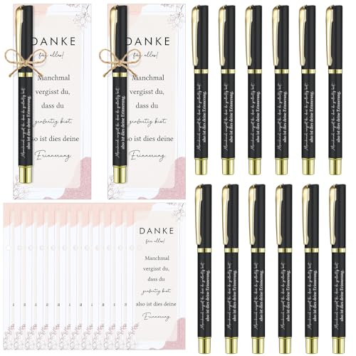 Nezyo Glücksstift Kugelschreiber Geschenke für Kollegen Abschiedsgeschenk Dankeschön Geschenke mit Karten für Kollegin Büro Arbeit(12 Sets) von Nezyo