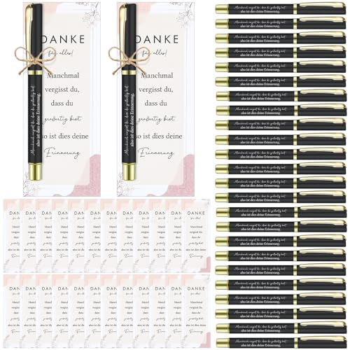 Nezyo Glücksstift Kugelschreiber Geschenke für Kollegen Abschiedsgeschenk Dankeschön Geschenke mit Karten für Kollegin Büro Arbeit(24 Sets) von Nezyo