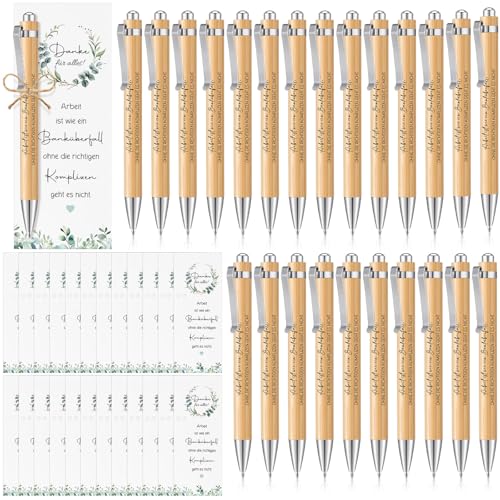 Nezyo Kollegen Abschiedsgeschenk inklusive Einziehbare Kugelschreiber und Dankeschön Lesezeichen Ruhestand Jobwechsel Geschenk für Mitarbeiter(24 Sets,Arbeit ist wie ein Banküberfall) von Nezyo