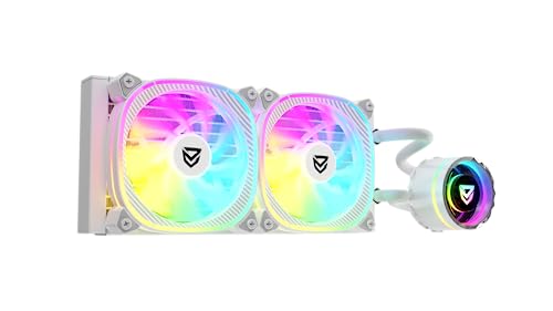 Nfortec - ATRIA X Liquid CPU Cooling ARGB 240mm, Infinity Mirror 360 Grad drehbar, 2x 120mm PWM ARGB Lüfter, AMD und Intel Kompatibel, weiß von Nfortec