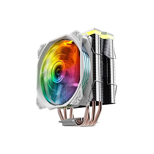 Nfortec - CENTAURUS X CPU-Kühlkörper mit 4 Heatpipes, 120mm A-RGB PWM-Lüfter, TDP 180W, LGA1700 und AM5-kompatibel, weiß von Nfortec