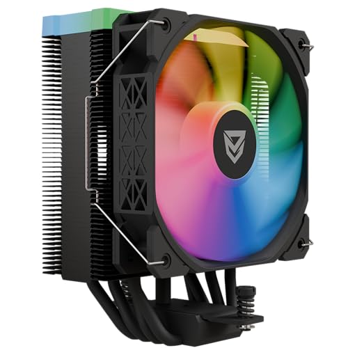 Nfortec Centaurus X2 CPU-Luftkühler, 4 Rohre mit 120 mm, ARGB-Beleuchtungstechnologie, Lüfter mit PWM-Steuerung, INTEL- und AMD-Sockel, Schwarz Nfortec Centaurus X2 CPU-Luftkühler, 4 Rohre mit 120 mm, ARGB-Beleuchtungstechnologie, Lüfter mit PWM-Steuerung, INTEL- und AMD-Sockel, Schwarz von Nfortec