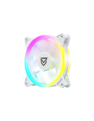 Nfortec Draco X 120 mm A-RGB Fan Weiß, 120 mm, Zusatzventilator, für PC, RGB-Beleuchtung, max. 1600 U/min, hydraulische Lager, 12 V, 0,26 A, +-20%, 4 Schrauben zur Installation von Nfortec