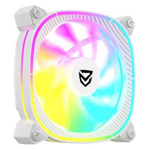 Nfortec Hochleistungslüfter, weiß, ATRIA X 120 mm RGB-Fan, DC 12 V (FAN) 5 V (LED), 80-1800 U/min, 4-pin PWM & 3-pin ARGB, leise für Flüssigkeitskühlung Atria X White von Nfortec