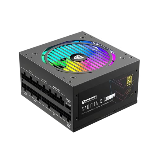 Nfortec - SAGITTA X Netzteil 1000W Full Modular ATX 80+ Gold, 120mm ARGB Lüfter, Farb- und Lichteffekte, PCIE 5.0, Schwarz von Nfortec