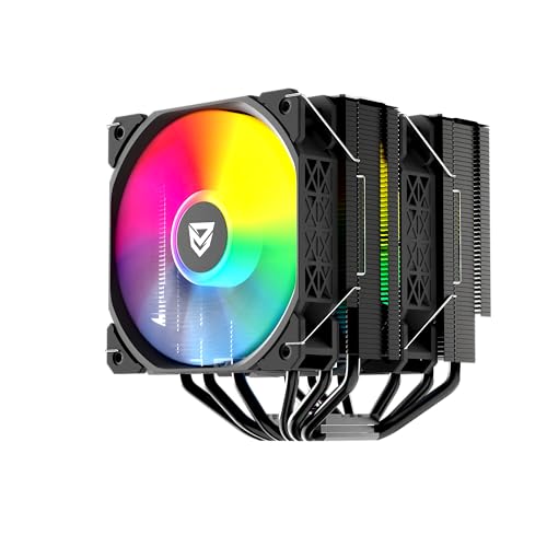 Nfortec - SCULTOR X Dual Tower CPU Kühler mit 6 Heatpipes, 2x120mm A-RGB PWM, TDP 220W, LGA1700 und AM5 Kompatibel, schwarz von Nfortec